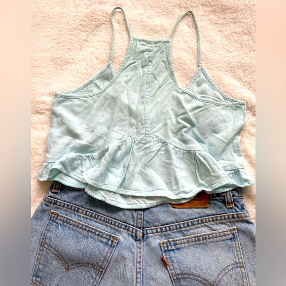 Aritzia Talula tank top light blue turquoise spaghetti lover camisole medium - Picture 4 of 5
